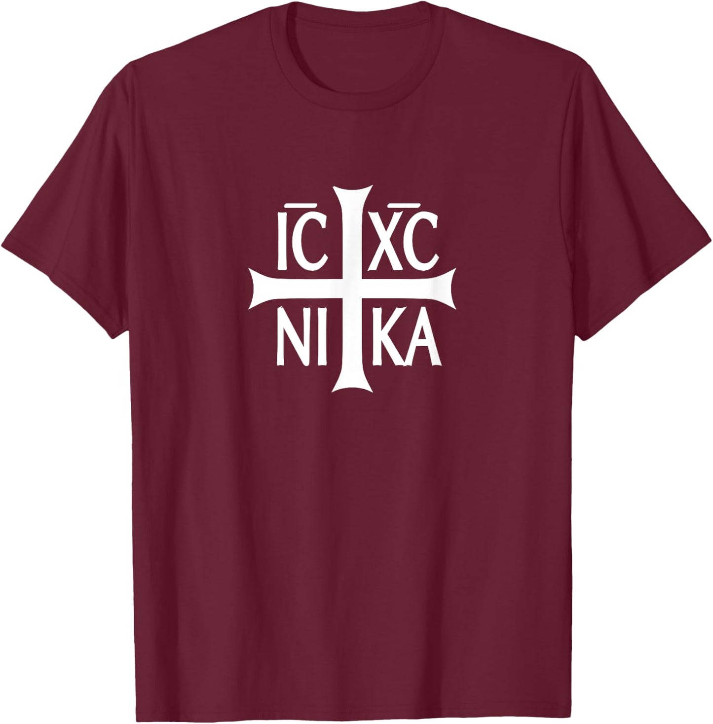 IC XC NIKA cross christian orthodox T-Shirt - T-Shirt | Maroon