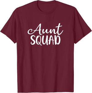 Aunt Squad Auntie Gift T-Shirt - T-Shirt | Maroon