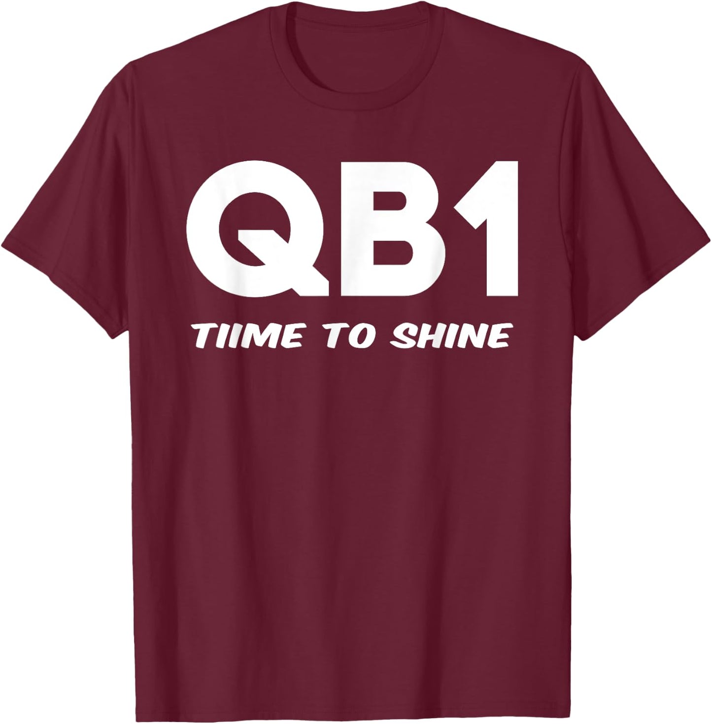 QB1 I Love My Quarterback Offensive Line Men Women Football T-Shirt - T-Shirt | Maroon
