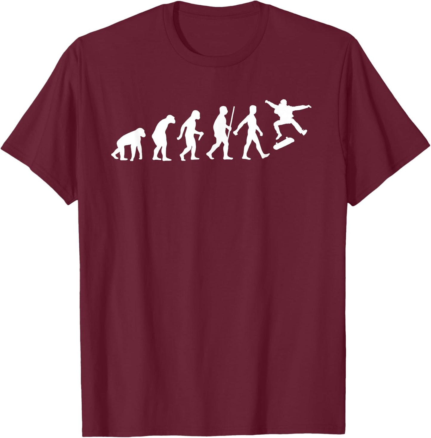 Cool Skateboarding Women Skateboard Evolution Skater T-Shirt - T-Shirt | Maroon