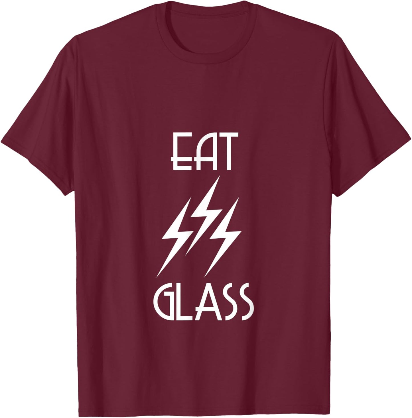 Eat Glass David Funny Lightning Bolt T-Shirt - T-Shirt | Maroon