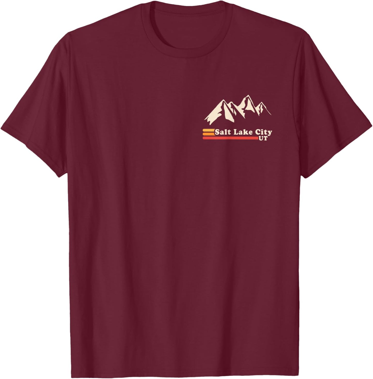 Retro Salt Lake City Utah Mountains Ski T-Shirt - T-Shirt | Maroon