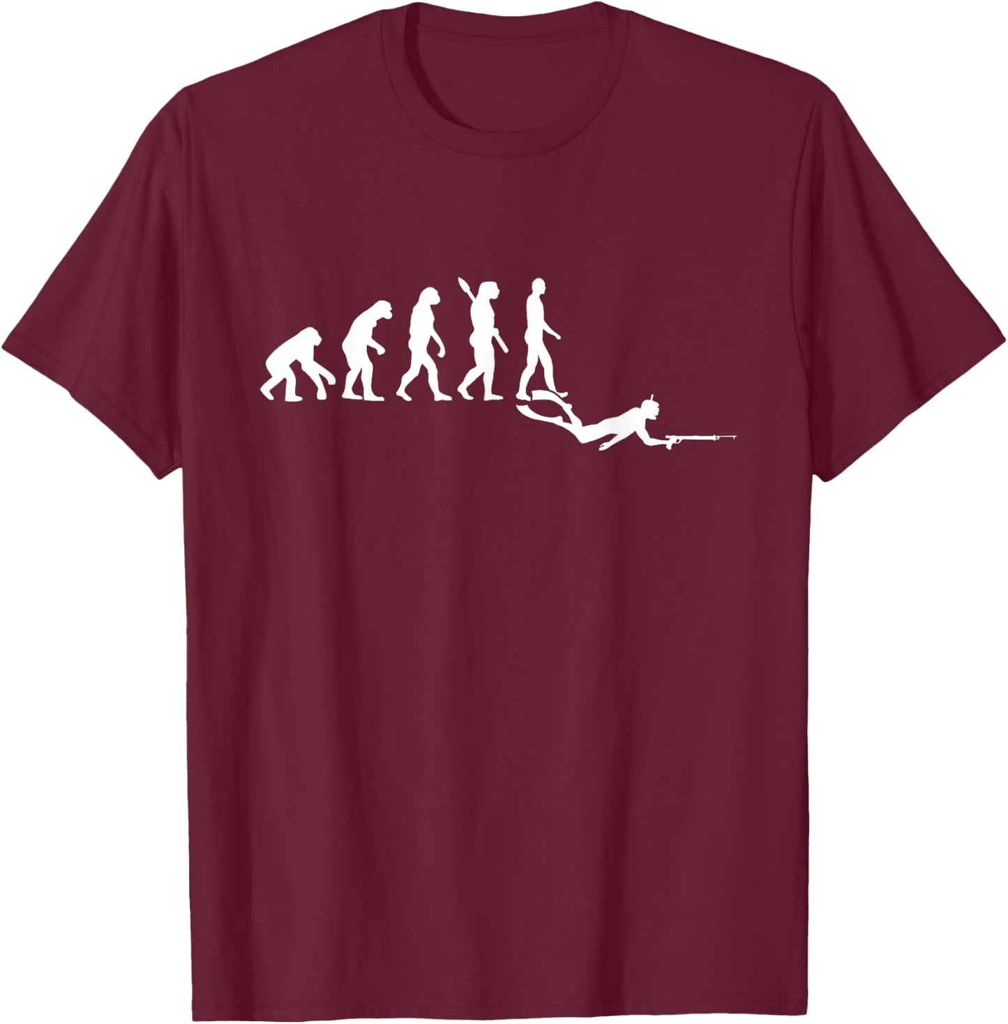 Spearfishing evolution T-Shirt - T-Shirt | Maroon