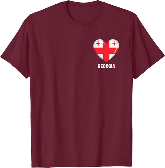 Georgia Flag Shirt | Georgian T-Shirt - T-Shirt | Maroon