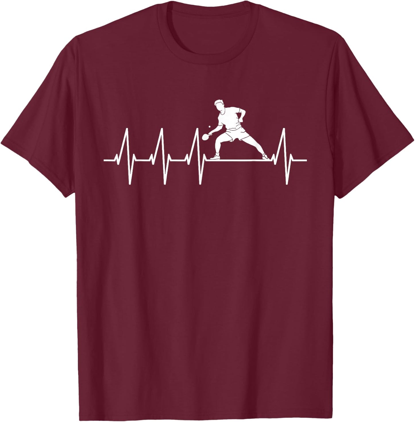 Table tennis heartbeat butterfly table tennis player T-Shirt - T-Shirt | Maroon