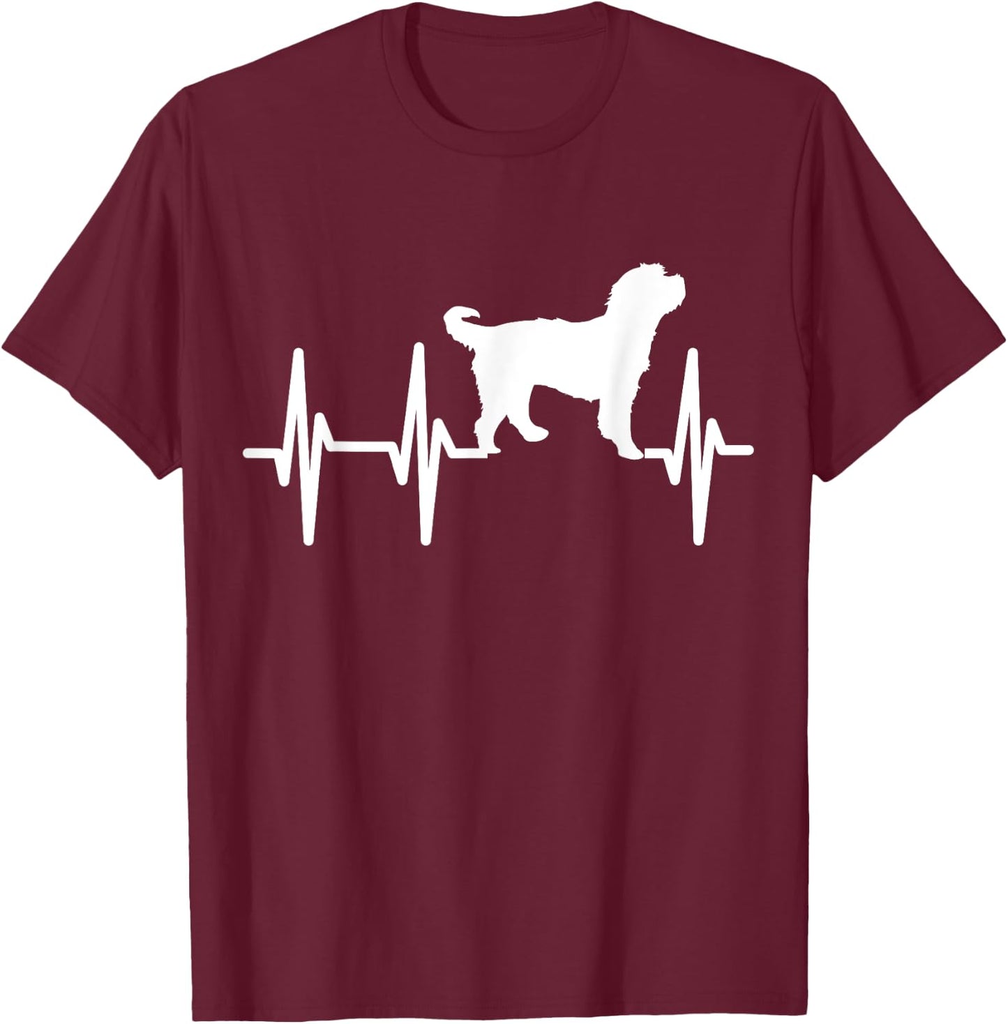 Bernedoodle Heartbeat Dog Mom Dad Pet Gift T-Shirt - T-Shirt | Maroon