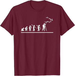 Funny Birding Watch Designs Bird Watching Evolution Funny Bird Watching T-Shirt - T-Shirt | Maroon