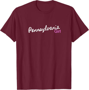 Pennsylvania Girl Apparel & Kids Pennsylvania T-Shirt - T-Shirt | Maroon