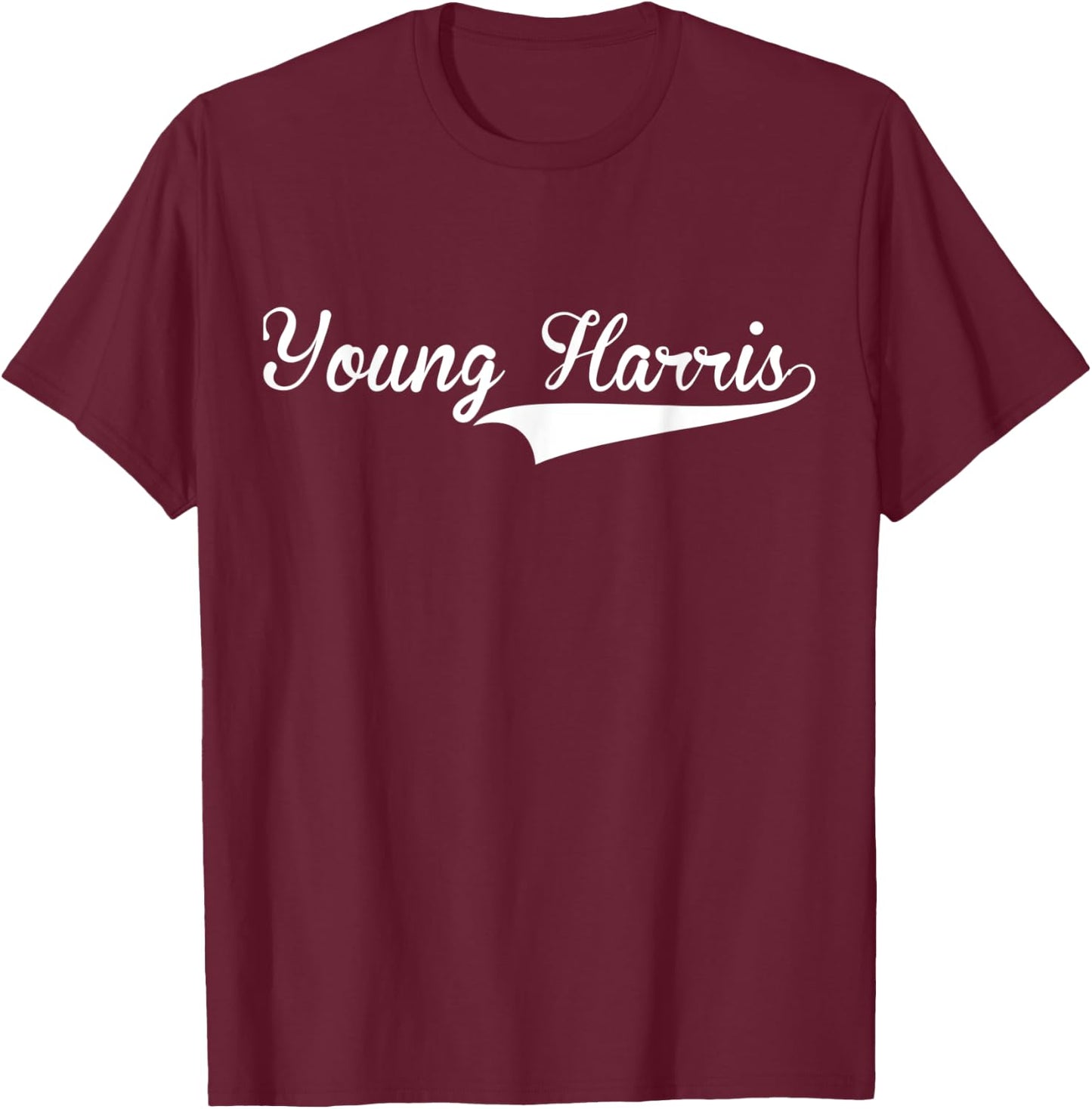 YOUNG HARRIS Baseball Vintage Retro Font T-Shirt - T-Shirt | Maroon