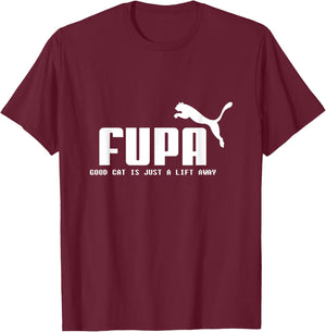 FUPA Good Cat is Just A Lift Away Funny Running Men Women Girls Kids T-Shirt - T-Shirt | Maroon