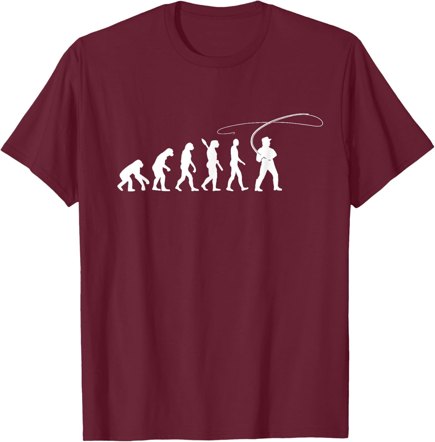 Fly Fishing evolution T-Shirt - T-Shirt | Maroon