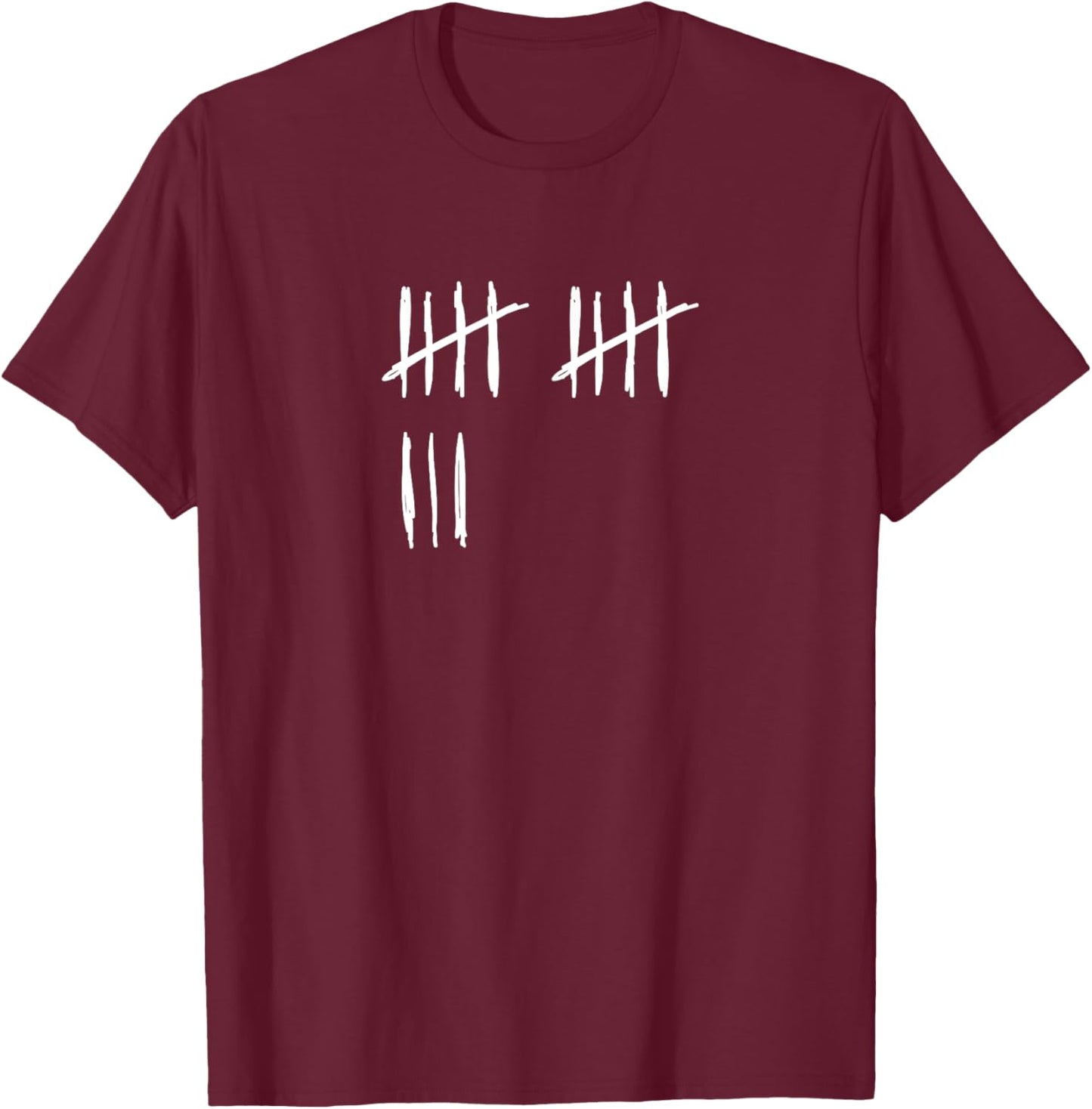 13 Years Done 13th Birthday Old Funny Tally Marks Counting T-Shirt - T-Shirt | Maroon