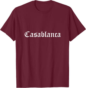 Casablanca Morocco Souvenir Moroccan Country Old English T-Shirt - T-Shirt | Maroon