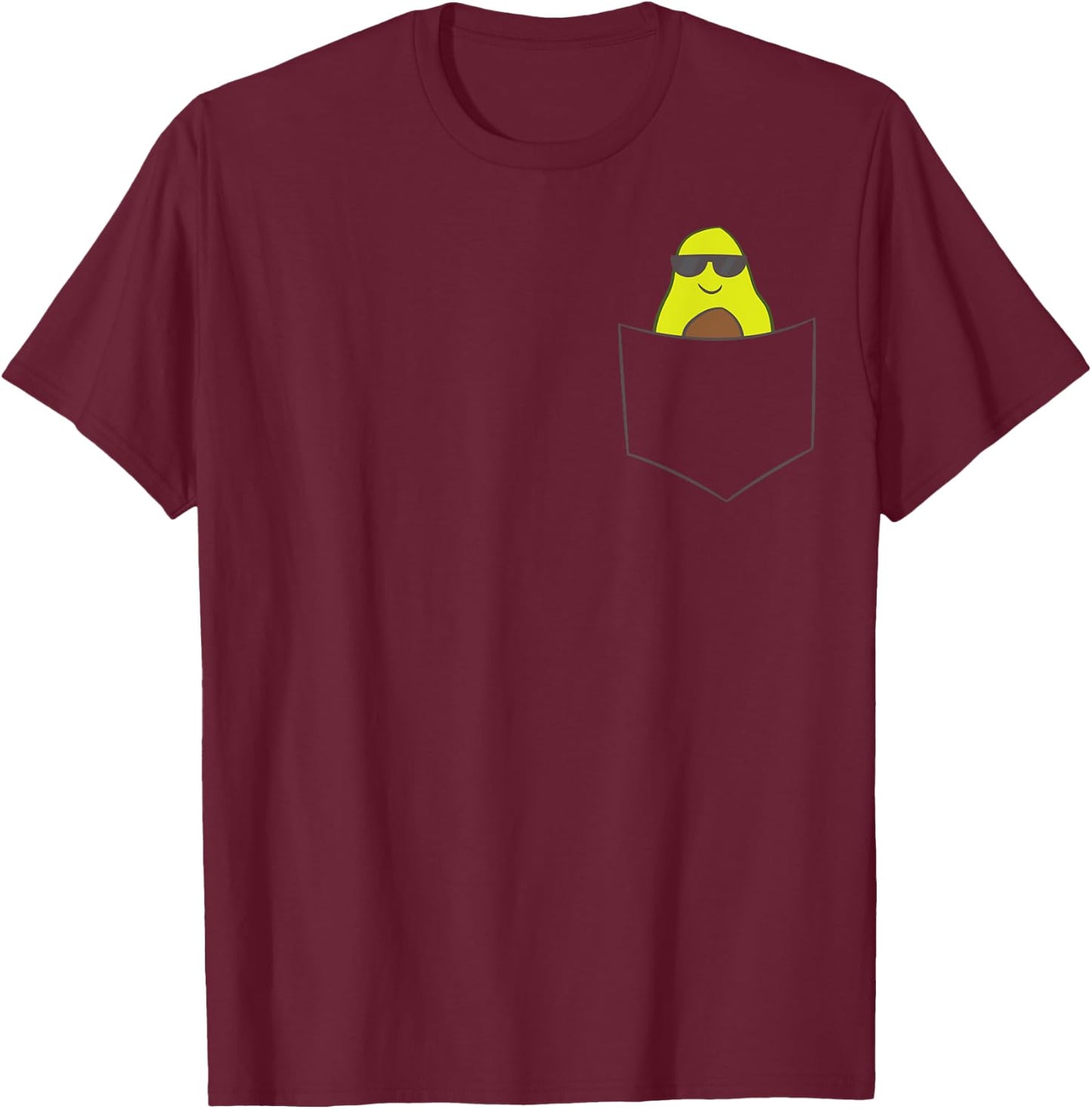 Avocado In A Pocket Vegan Food Pocket Avocado T-Shirt - T-Shirt | Maroon