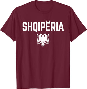 SHQIPERIA ALBANIA Eagle | Men Women Kids | ALBANIAN FLAG T-Shirt - T-Shirt | Maroon