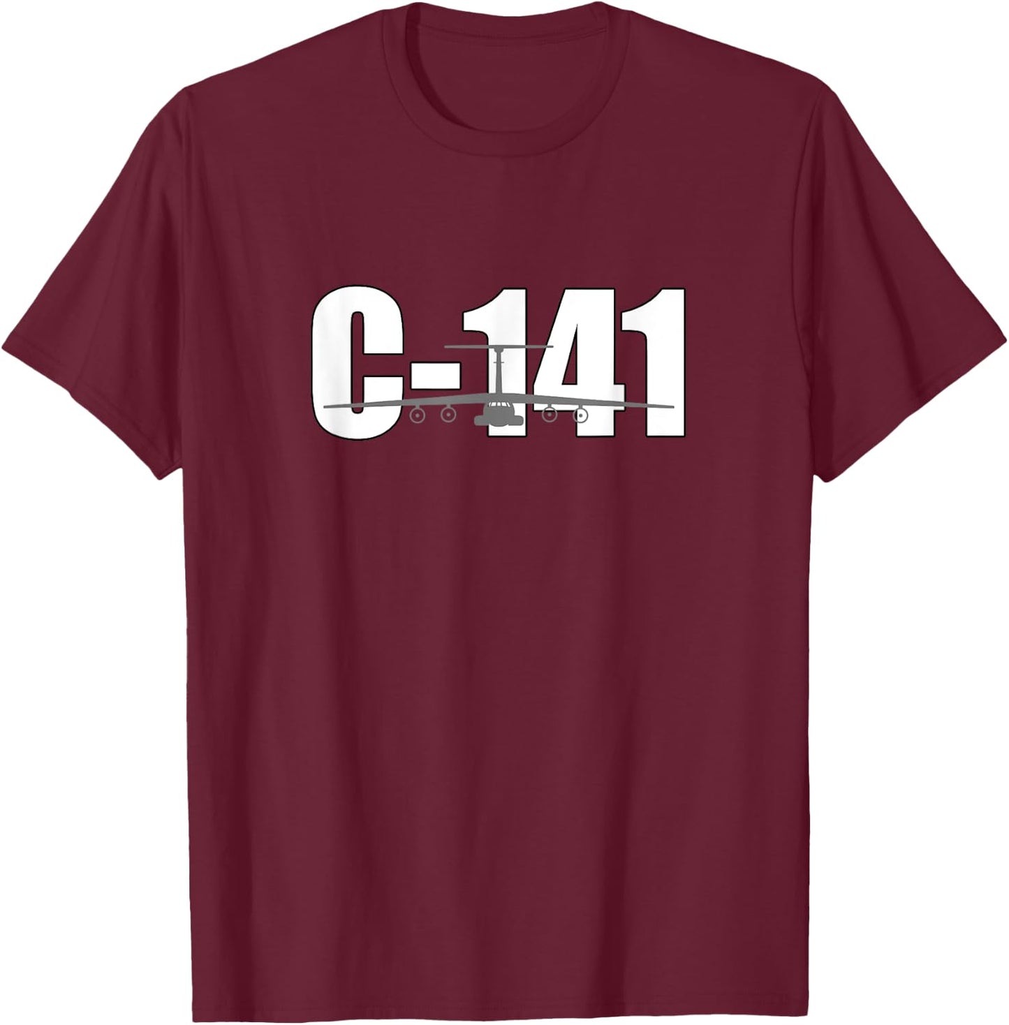 C141 Starlifter Airplane Aviation Enthusiasts T-Shirt - T-Shirt | Maroon