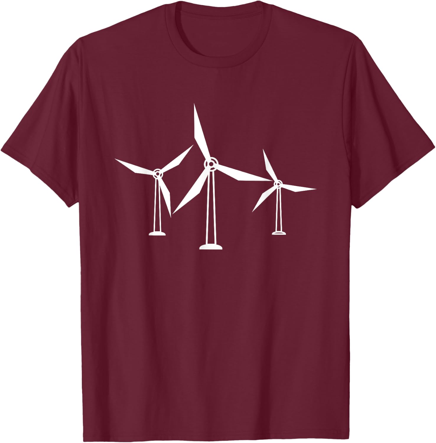 Funny Renewable Energy Solar Wind Windmill Turbine Farm Gift T-Shirt - T-Shirt | Maroon