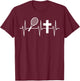 Christian Tennis Shirt Religious Jesus Tennis Player T-Shirt - T-Shirt | Maroon