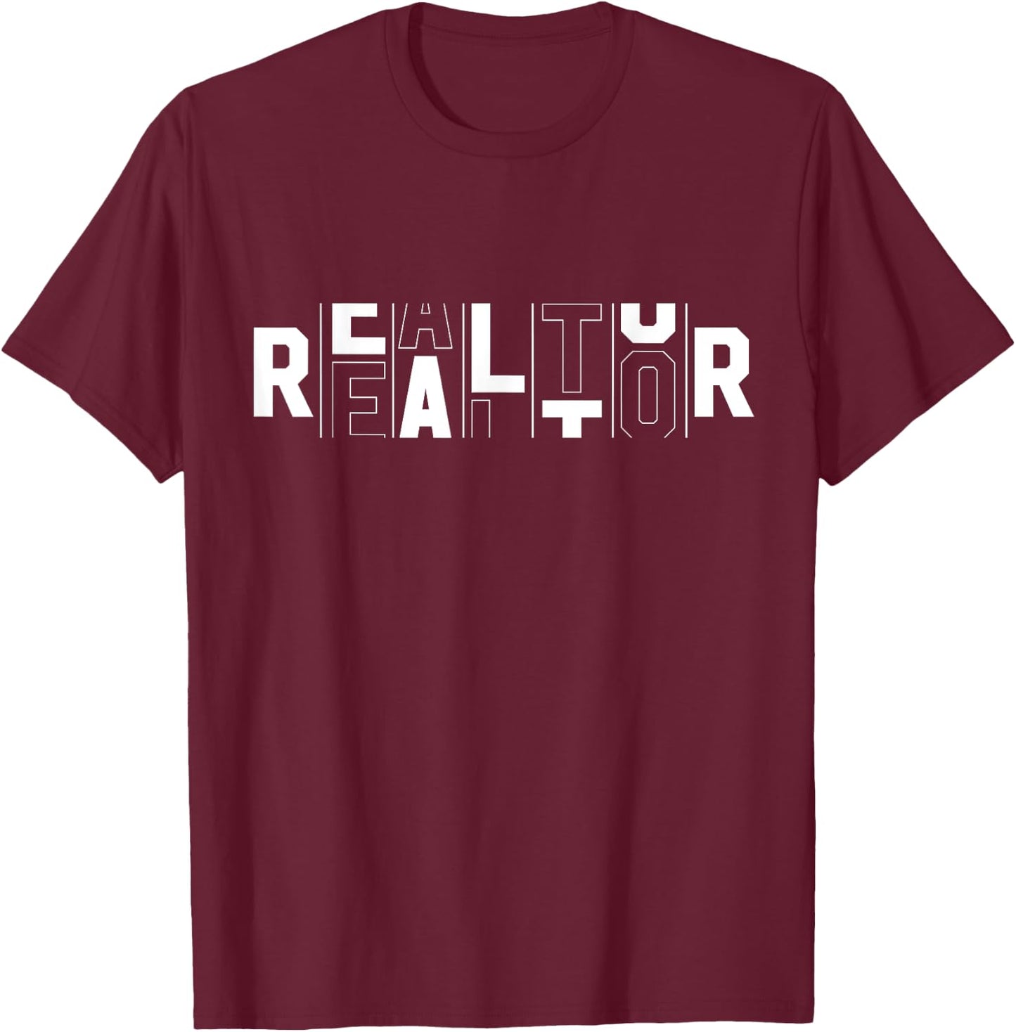 Rotating Letters Realtor Gift Rent Broker Real Estate Agent T-Shirt - T-Shirt | Maroon