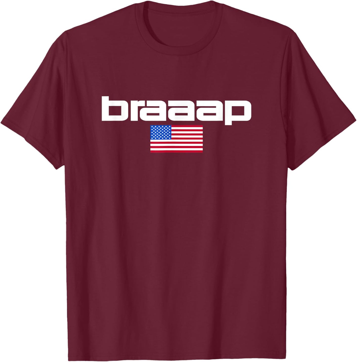 Motocross Dirt Bike American Flag Braaap Logo Kids Men T-Shirt - T-Shirt | Maroon