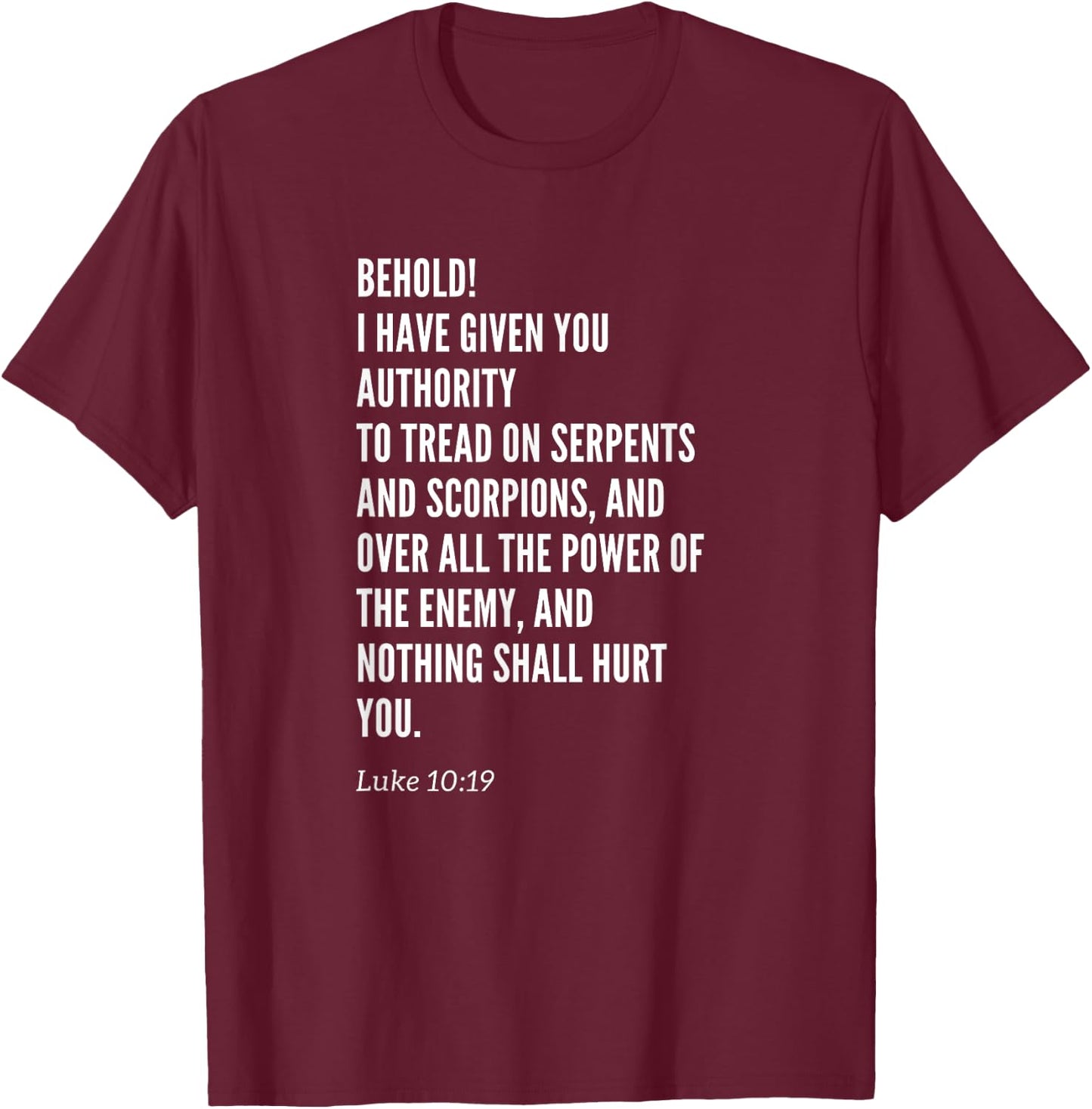 Christian Girls Boys Luke Ten Nineteen T-Shirt - T-Shirt | Maroon
