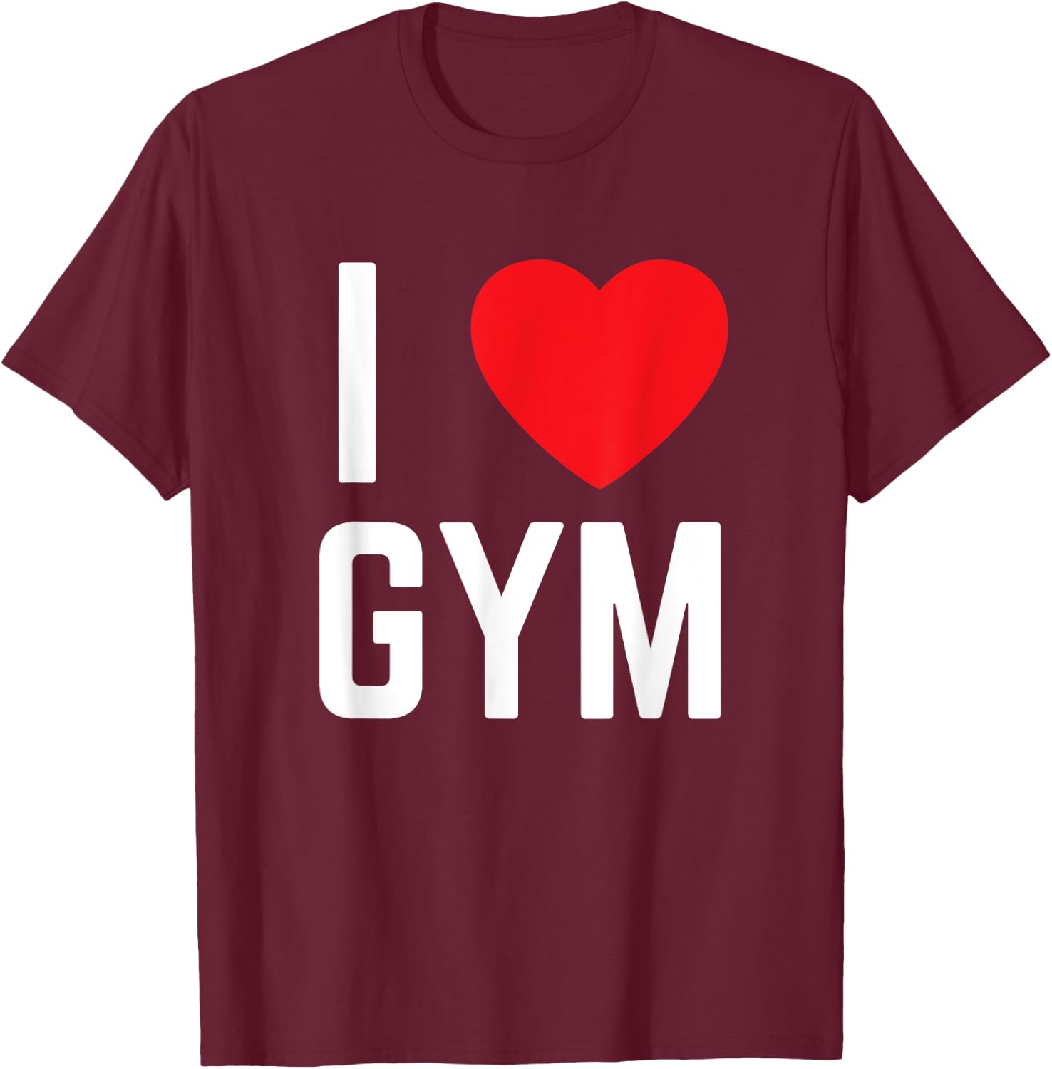 I heart gym I love gym fitness workout exercise T-Shirt - T-Shirt | Maroon