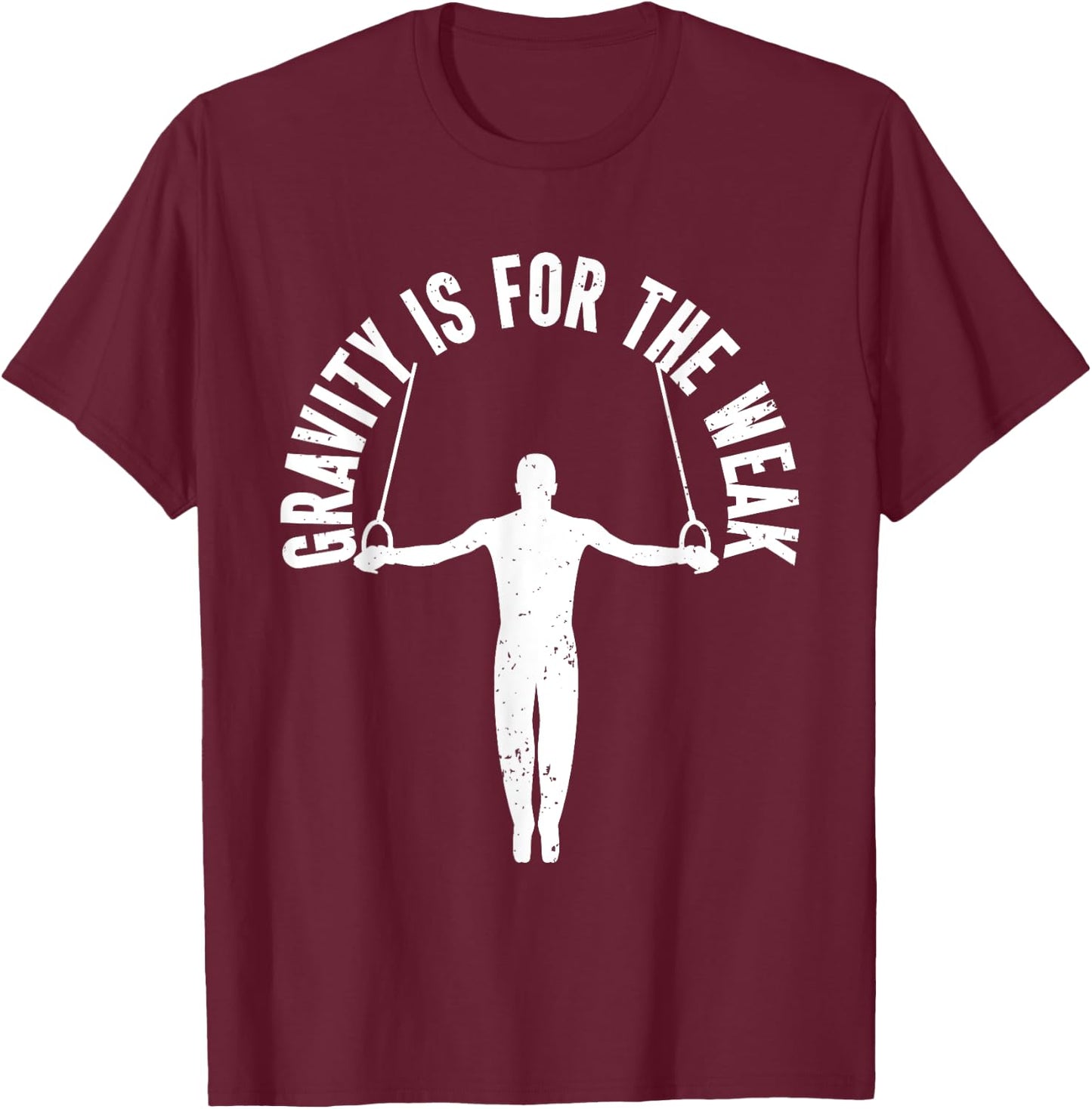 Funny Gymnastics Gifts For Boys Men -Kids -Adults Gymnastics Shirt Black Small Modern Classic Gymnastics Lover Letter Print Round Collar Short Sleeve T-Shirt - T-Shirt | Maroon