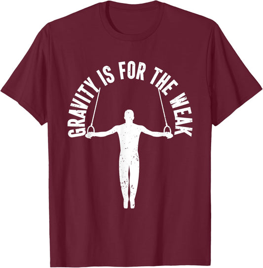 Funny Gymnastics Gifts For Boys Men -Kids -Adults Gymnastics Shirt Black Small Modern Classic Gymnastics Lover Letter Print Round Collar Short Sleeve T-Shirt - T-Shirt | Maroon