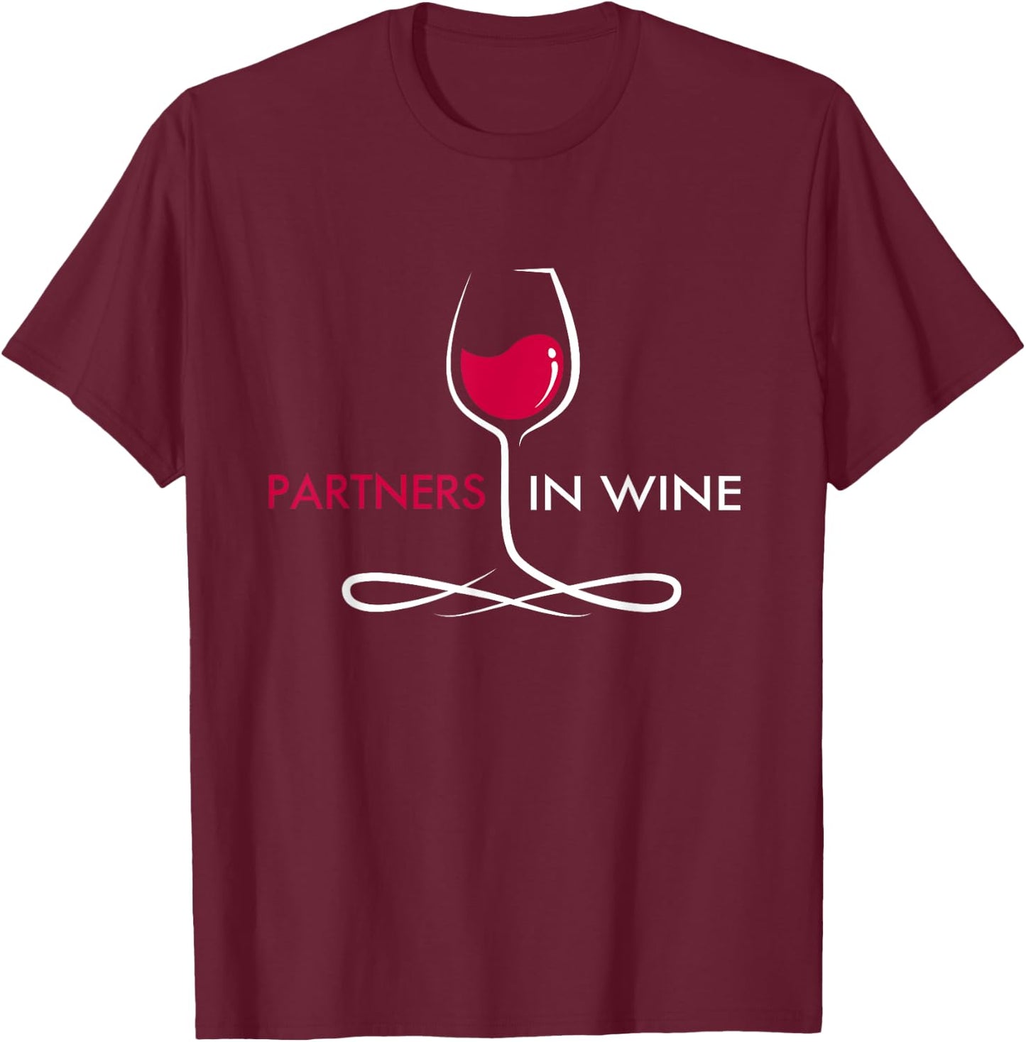 Partners In Wine - Wine Gifts for Couples Funny Drinking T-Shirt - T-Shirt | Maroon