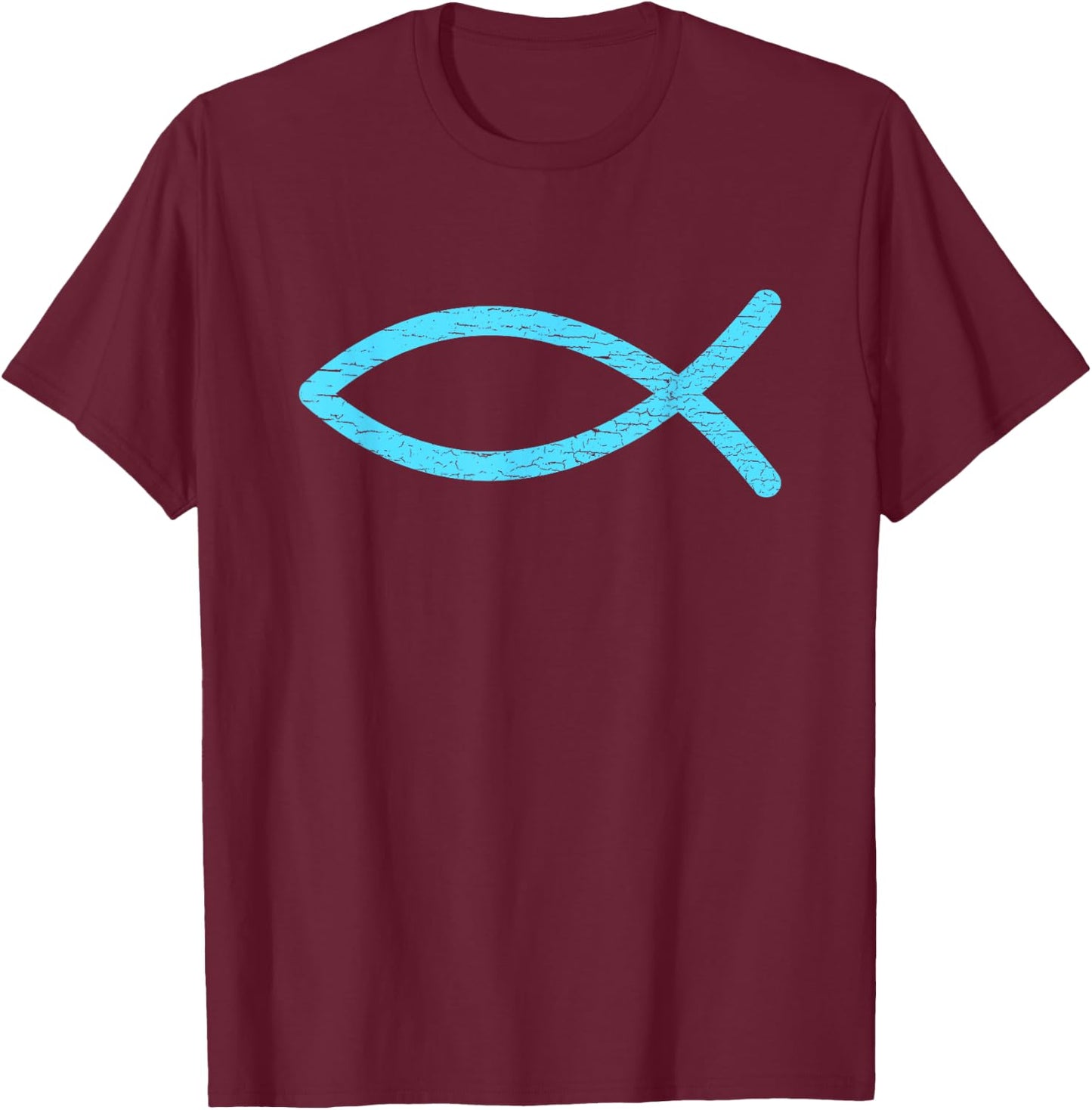 Christian Symbol Jesus Fish Ichthys Ixoye Religious Gifts T-Shirt - T-Shirt | Maroon