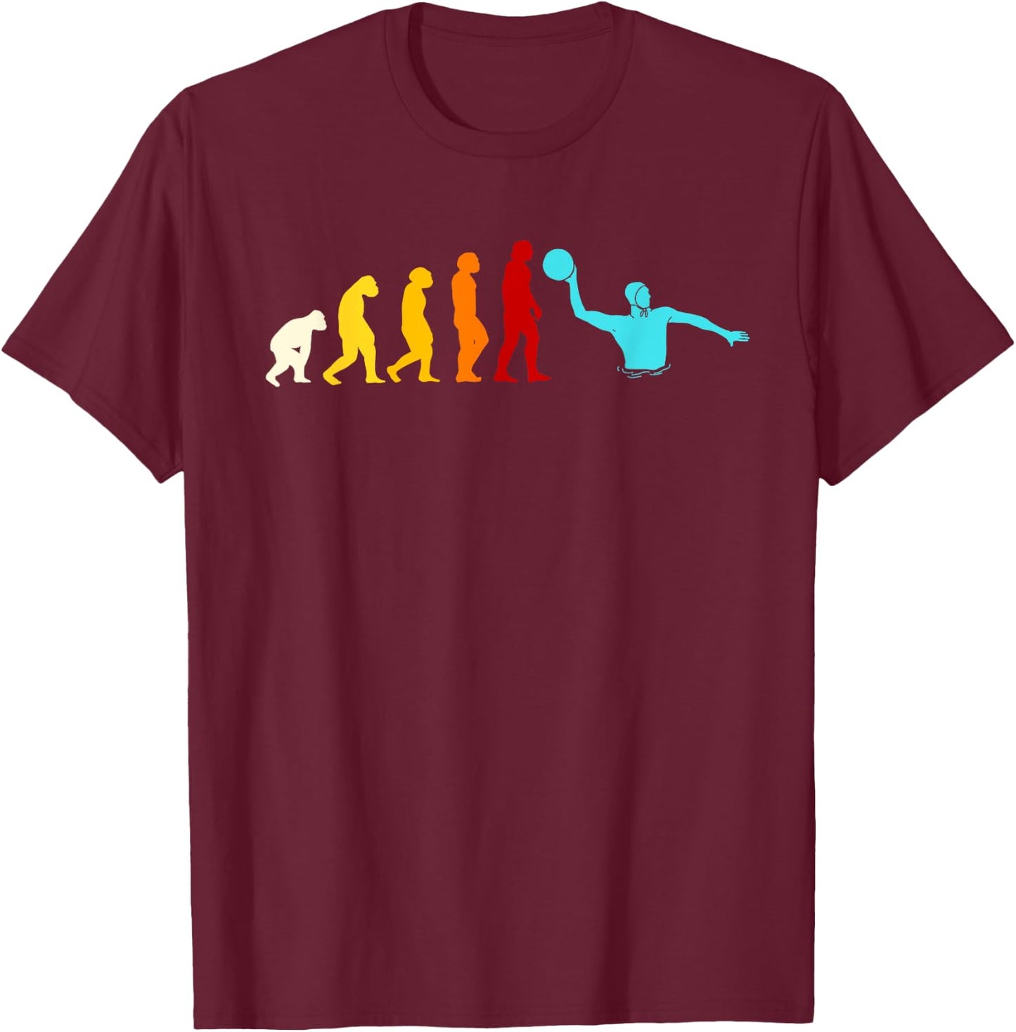 Great Water Polo Evolution Sport Gift Water Ball Player T-Shirt - T-Shirt | Maroon