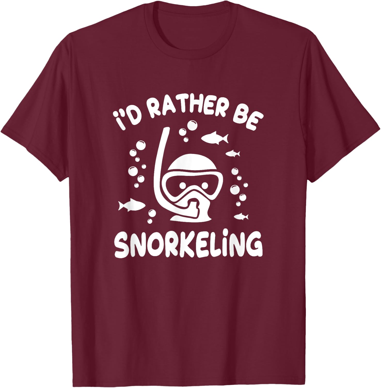 Funny Snorkeling I'd Rather Be Snorkeling Vacation T-Shirt - T-Shirt | Maroon