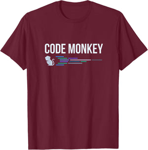 Developer Code Monkey T-Shirt - T-Shirt | Maroon
