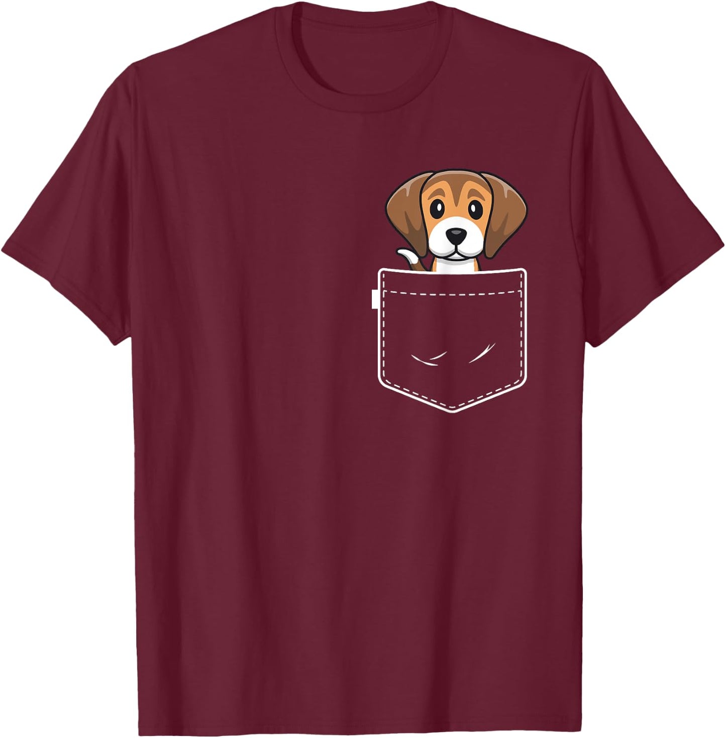 Beagle Dog In Pocket Shirts Men Women Beagle Lover Gift T-Shirt - T-Shirt | Maroon