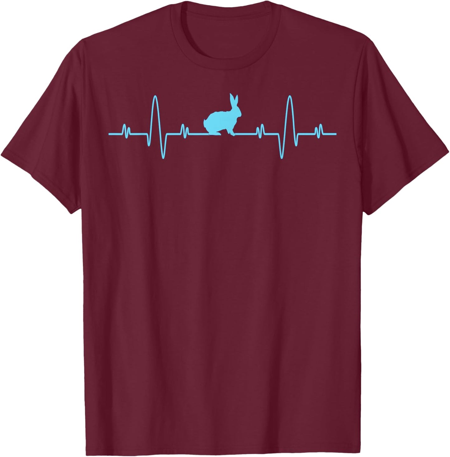 Cute Bunny Heartbeat Shirt - Bunny Lovers Cool Gifts Rabbit T-Shirt - T-Shirt | Maroon