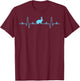 Cute Bunny Heartbeat Shirt - Bunny Lovers Cool Gifts Rabbit T-Shirt - T-Shirt | Maroon
