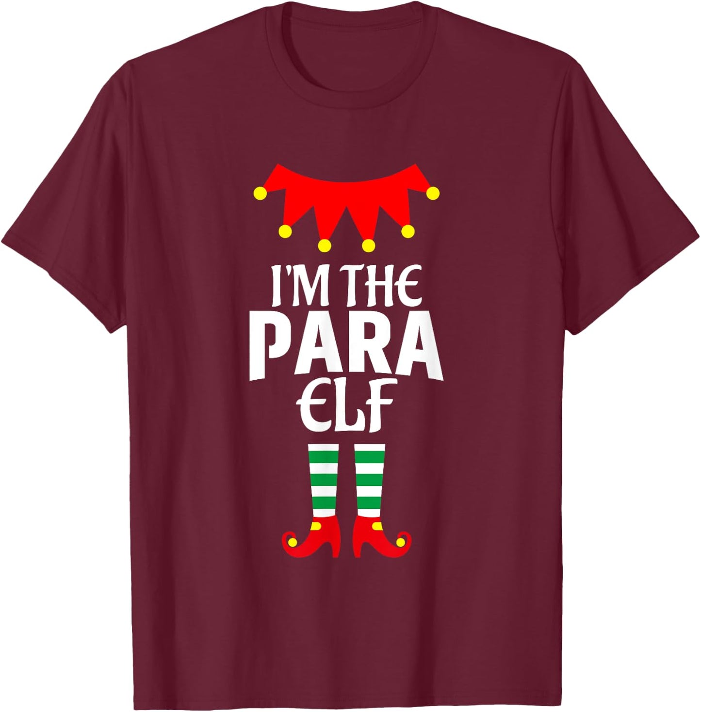 Matching Family Group Funny I'm The Para Elf Christmas T-Shirt - T-Shirt | Maroon