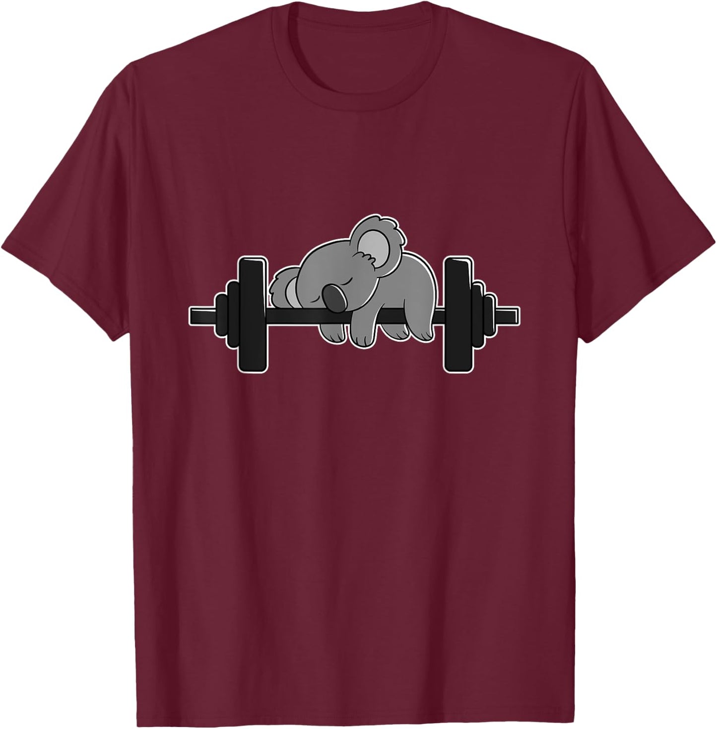 Koala Bear Workout and Weight Lifting Gym T-Shirt - T-Shirt | Maroon
