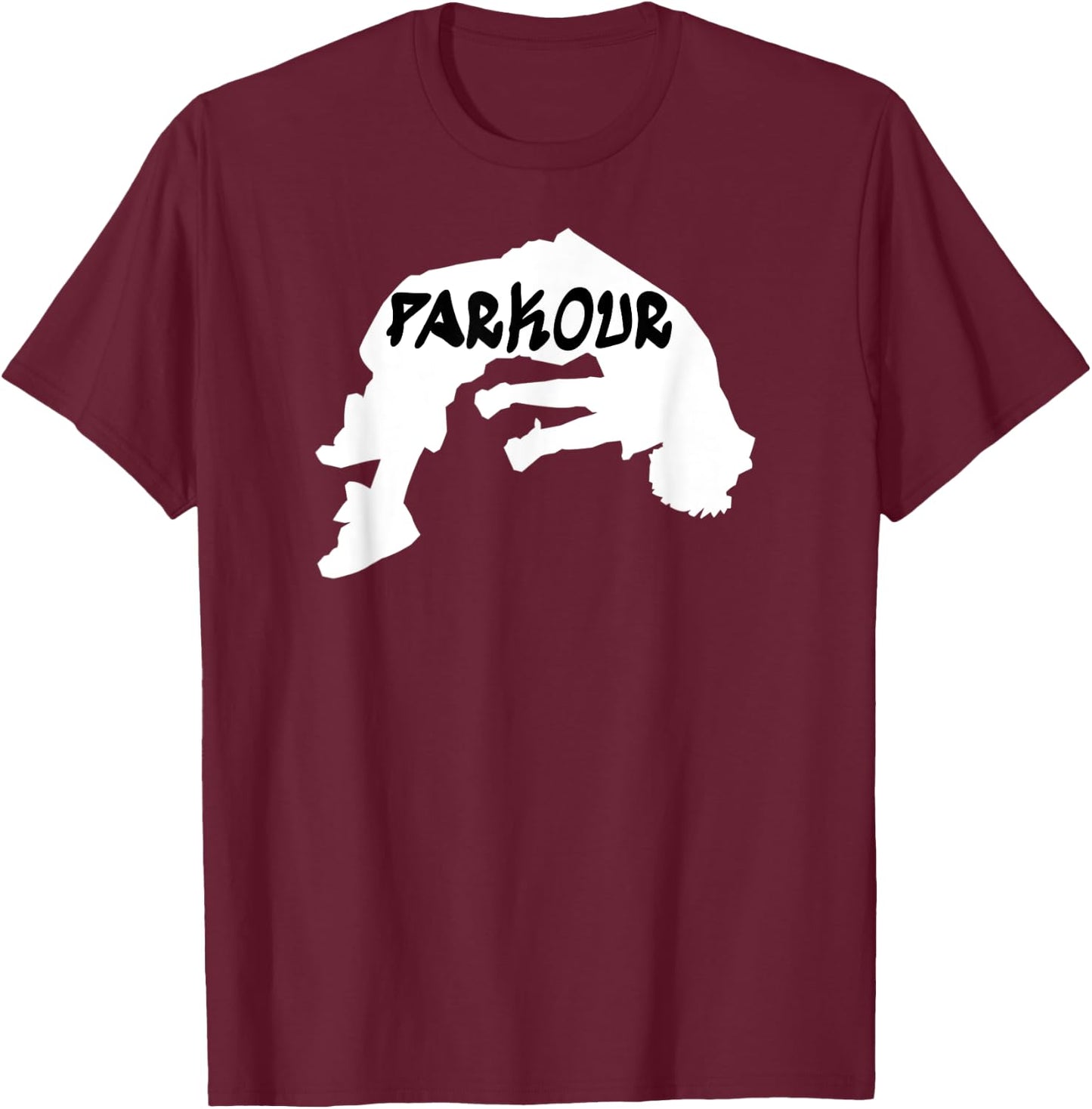 Parkouring Jumping Running Flipping Backwards T-Shirt - T-Shirt | Maroon