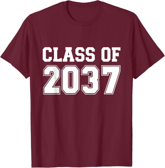 Grow with me class of 2037 vintage graduation preschool T-Shirt - T-Shirt | Maroon