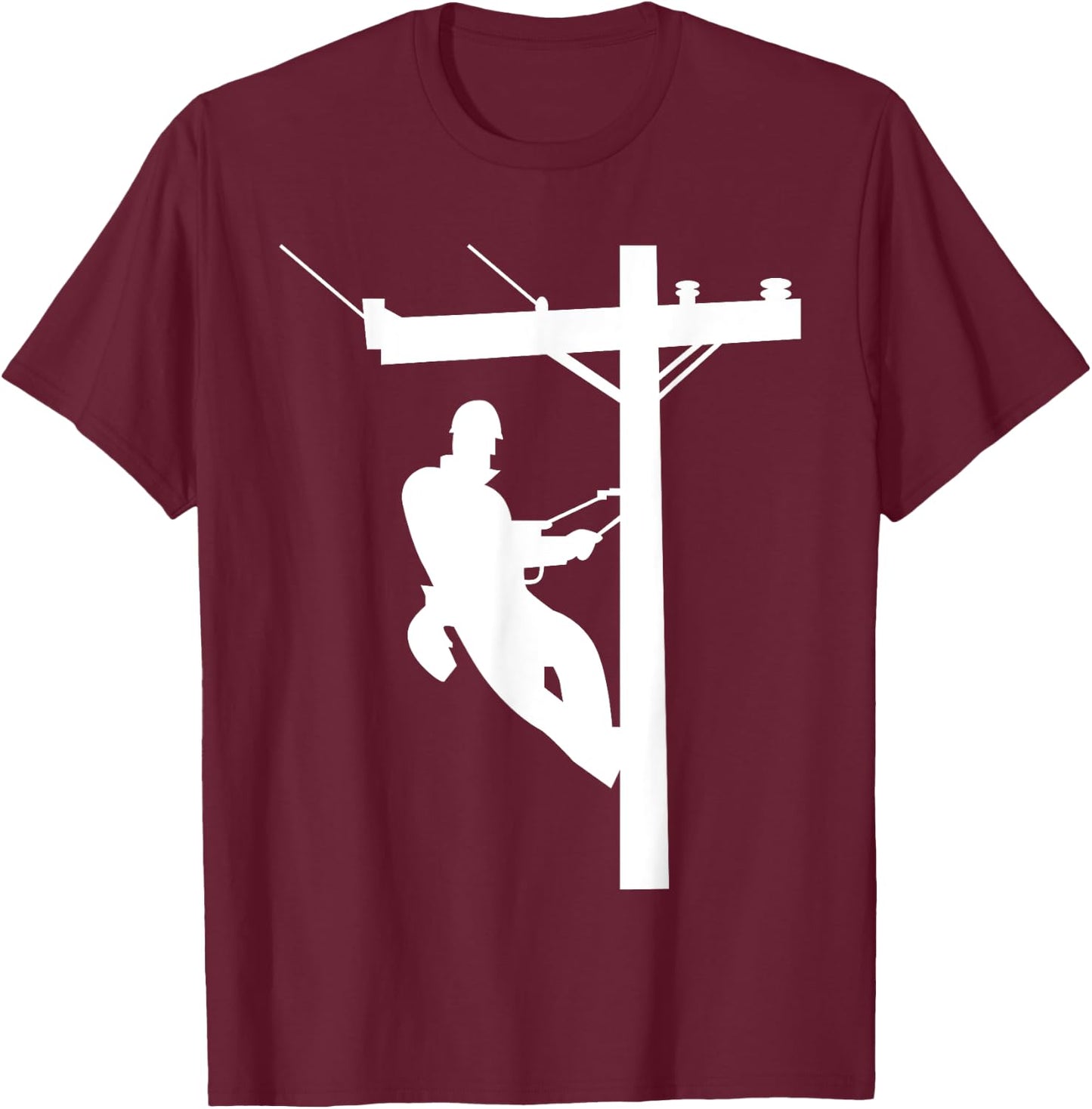 Lineman | Electric Cable Lineman Gift T-Shirt - T-Shirt | Maroon