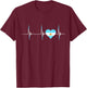 Argentina Heart Argentinian Heartbeat EKG Pulse Argentine T-Shirt - T-Shirt | Maroon