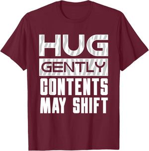 Hug Gently Ehlers Danlos Syndrome Black And White Zebra Gift T-Shirt - T-Shirt | Maroon
