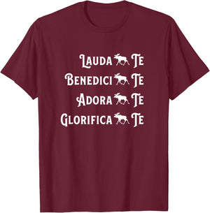 Yolkey Adult Classic Fit Modern Black Letter Print T-Shirt - T-Shirt | Maroon