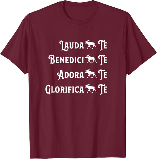 Yolkey Adult Classic Fit Modern Black Letter Print T-Shirt - T-Shirt | Maroon