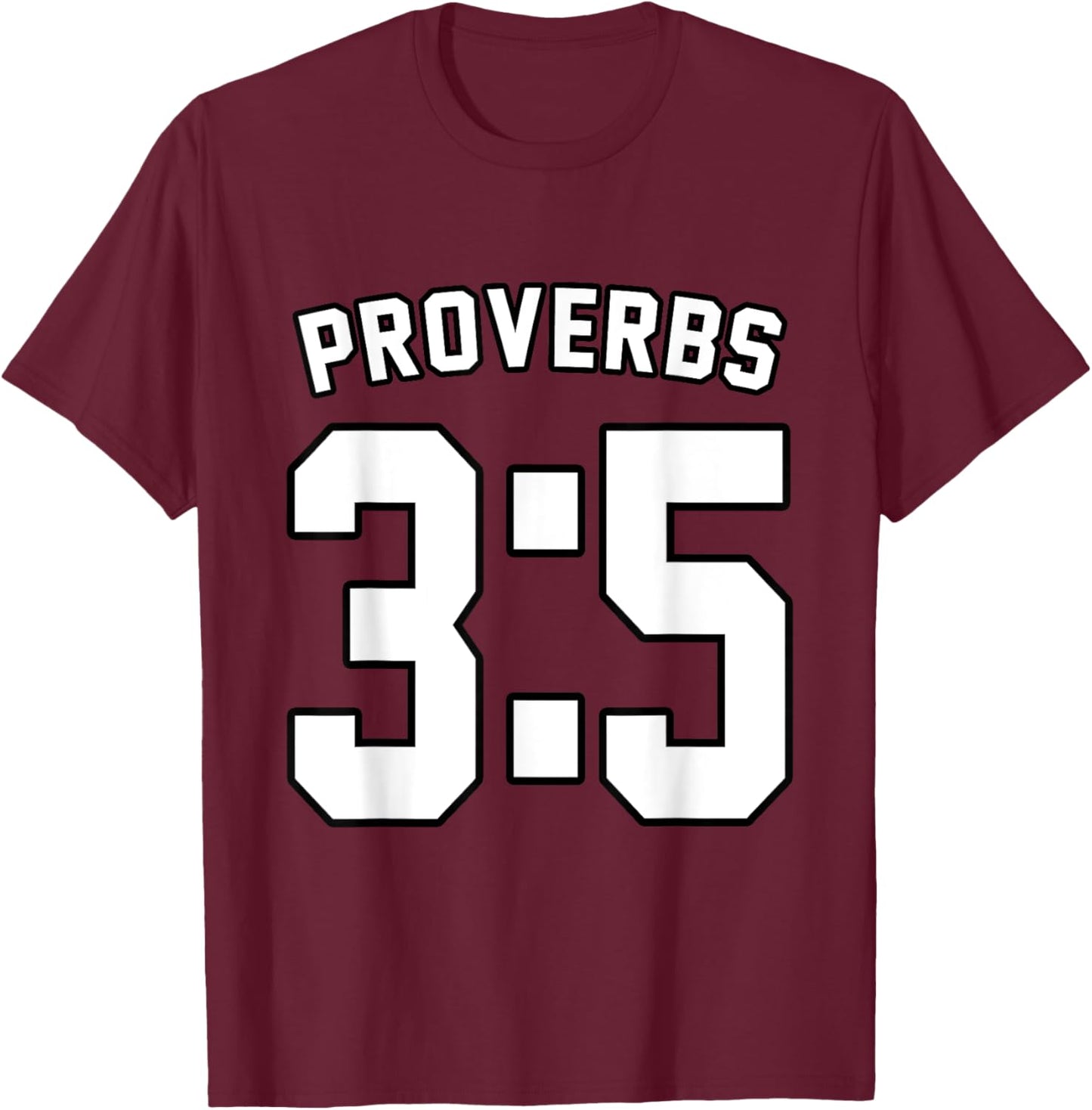Proverbs 3:5 Sports Jersey Christian Motivation Apparel T-Shirt - T-Shirt | Maroon