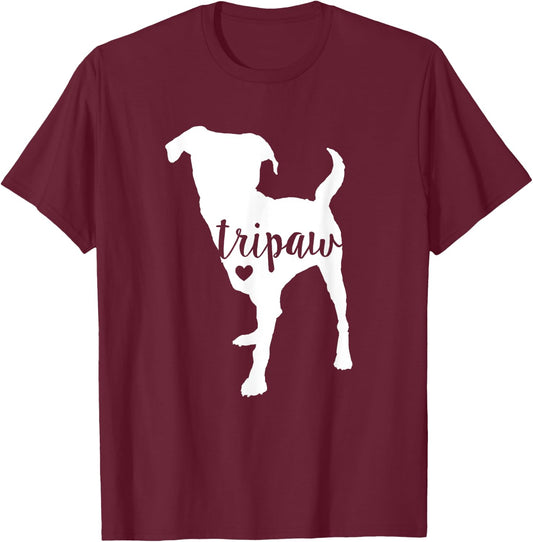 Tripaw Dog, Three Legged Dog, Tripaw Mom, Tripod Dog T-Shirt - T-Shirt | Maroon