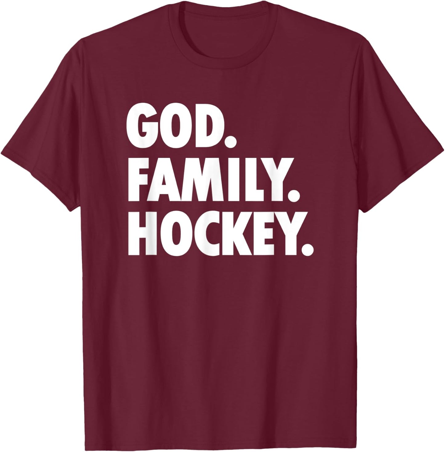 God Family Hockey - Novelty Faith T-Shirt - T-Shirt | Maroon