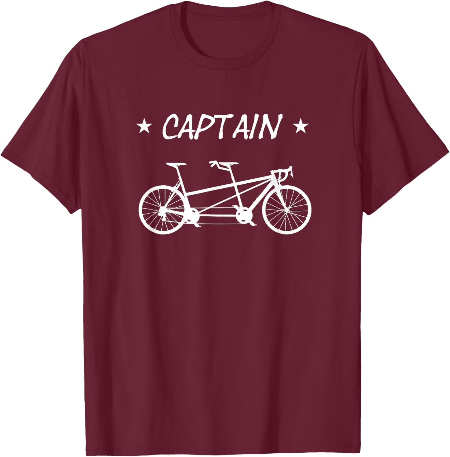 Tandem Bicycle Captain - Two Person Bike Rider T-Shirt - T-Shirt | Maroon