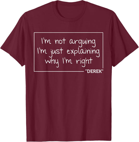 Custom Engineer Christmas Fathers Day Name Derek Quote Funny Birthday Personalized Name Gift T-Shirt - T-Shirt | Maroon